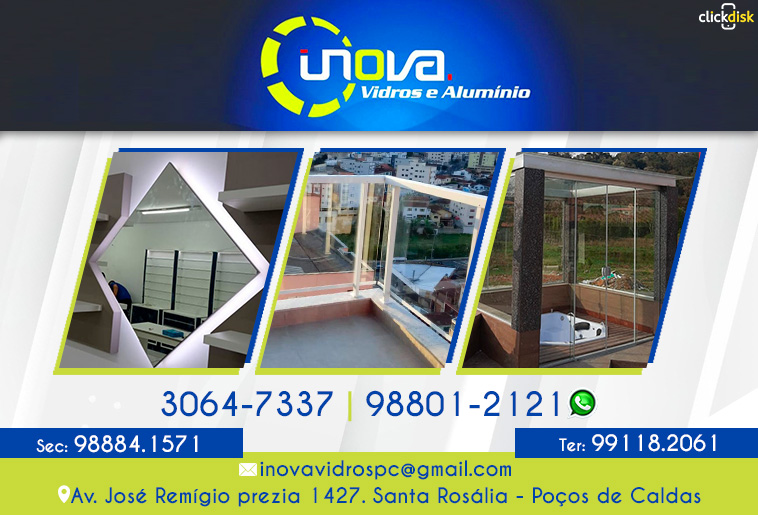 Banner .VIDRAÇARIA INOVA VIDRO POÇOS